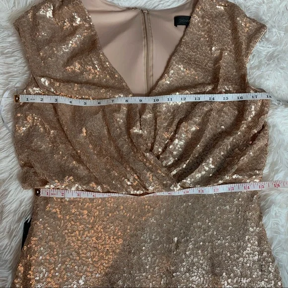 Tadashi Shoji Surplice Sequin Dress - Picture 14 of 15